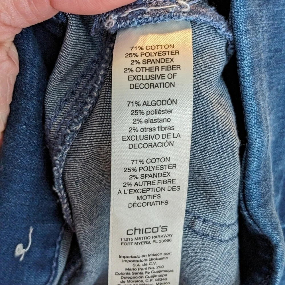 Chico's Perfect Stretch Pull On Skinny Jeans Sz 1.5/10